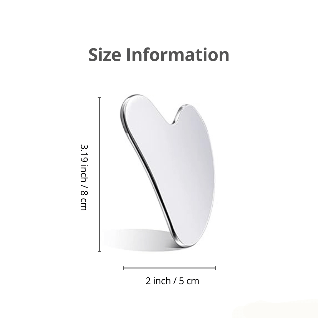Premium Stainless Steel Gua Sha For Face Lifting Massage Tool Natural Universal Facial Silver Metal GuaSha